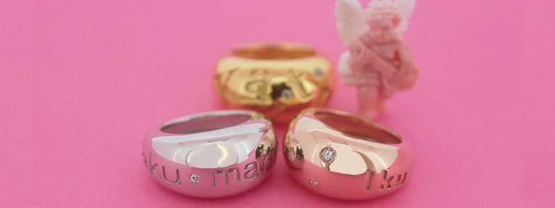 子供の名前入りピンキーリング